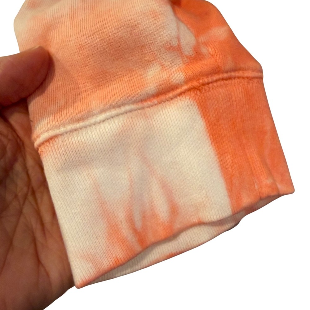 PINK Victoria's Secret Tie Dye Cropped Pool Beach Sweatshirt Womens Large Orange - Picture 4 of 10